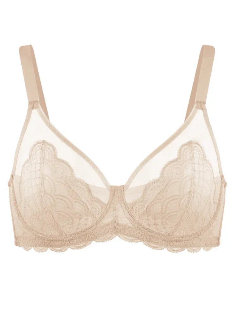 Lace Unlined Minimizer Bra - Classic black&cream