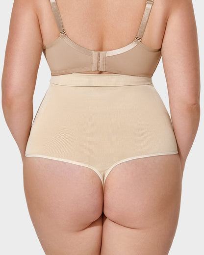 High Waist Tummy Control Shaping Thong Panty (2 Pack)