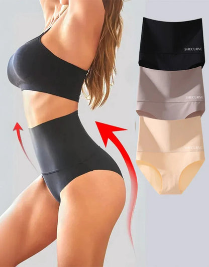 High Waisted Tummy Control Brief Panties(3 Pack)