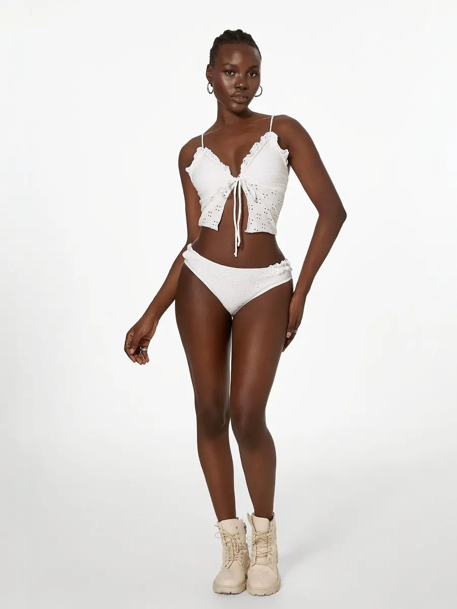 Noir Blanc - Ruffle Knot Bikini